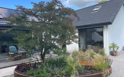 Speelse, moderne villatuin (Zuidlaren)